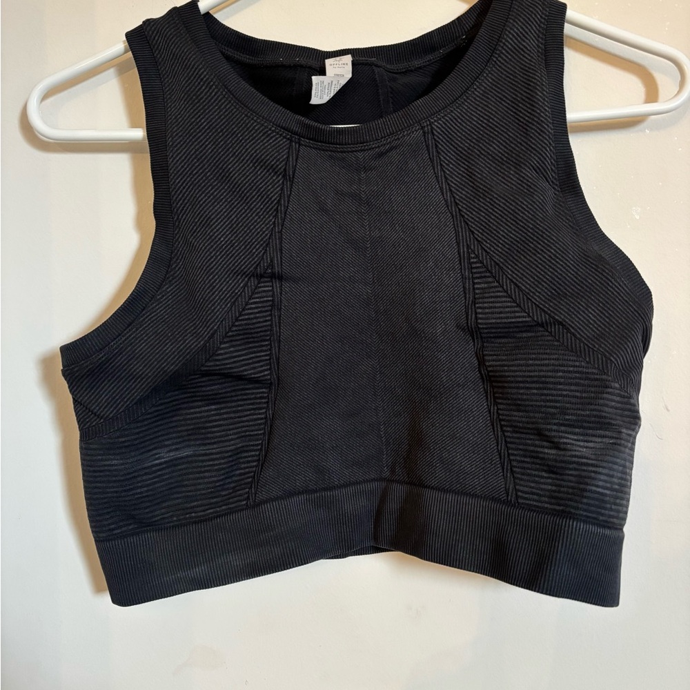 Aerie Black Ribbed Top